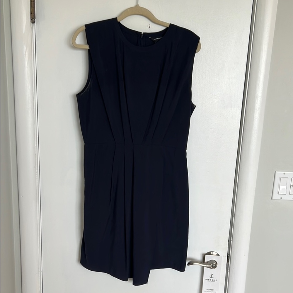 Club Monaco Blue Pleated Sheath Dress